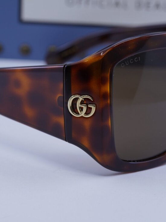 Gucci GG1402S 002 Square Women Sunglasses - Havana / Brown main image 4